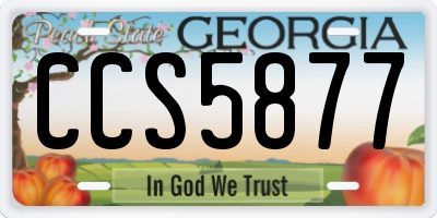 GA license plate CCS5877