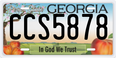 GA license plate CCS5878