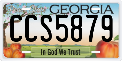 GA license plate CCS5879