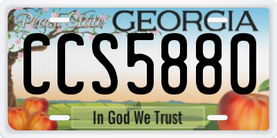 GA license plate CCS5880