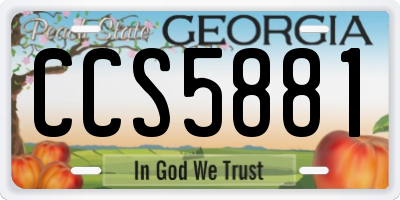 GA license plate CCS5881