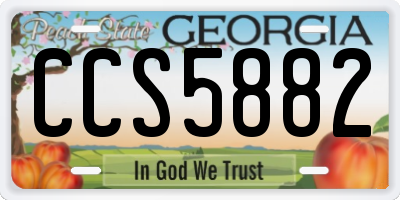 GA license plate CCS5882