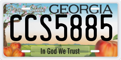 GA license plate CCS5885