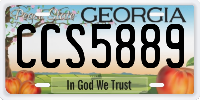 GA license plate CCS5889