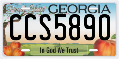 GA license plate CCS5890