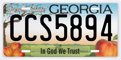 GA license plate CCS5894