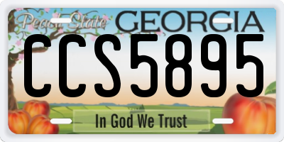 GA license plate CCS5895