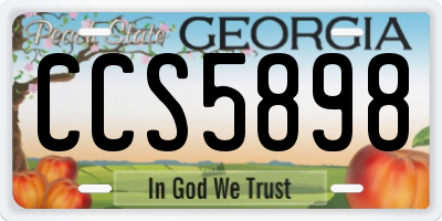 GA license plate CCS5898