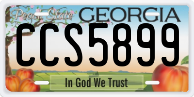 GA license plate CCS5899