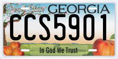 GA license plate CCS5901