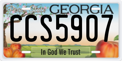 GA license plate CCS5907