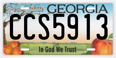 GA license plate CCS5913