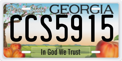 GA license plate CCS5915