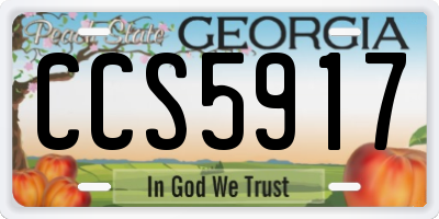 GA license plate CCS5917