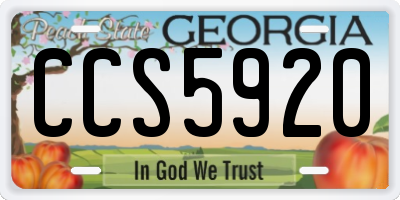 GA license plate CCS5920
