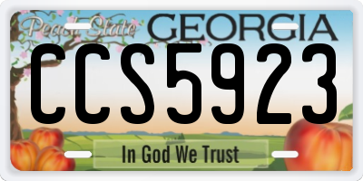 GA license plate CCS5923