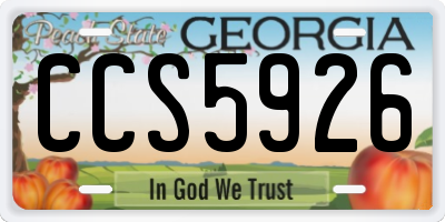 GA license plate CCS5926