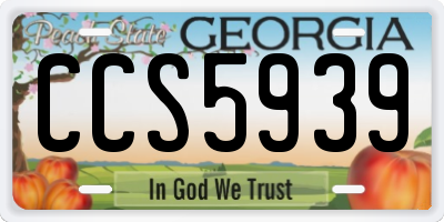 GA license plate CCS5939