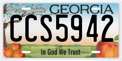 GA license plate CCS5942