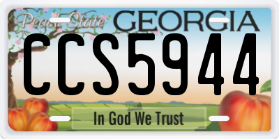 GA license plate CCS5944