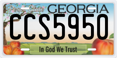 GA license plate CCS5950