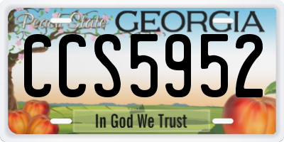 GA license plate CCS5952