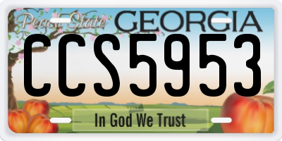 GA license plate CCS5953