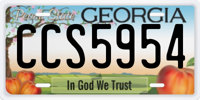 GA license plate CCS5954