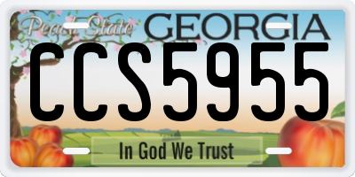 GA license plate CCS5955