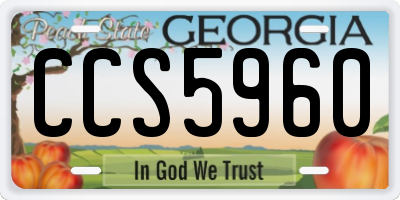 GA license plate CCS5960