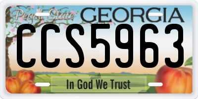 GA license plate CCS5963