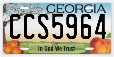 GA license plate CCS5964