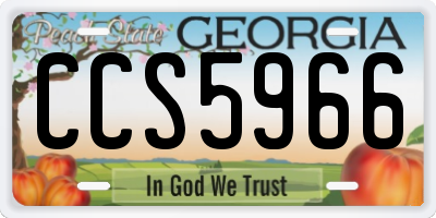 GA license plate CCS5966
