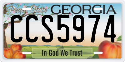 GA license plate CCS5974