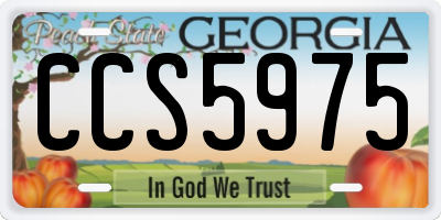 GA license plate CCS5975