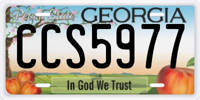 GA license plate CCS5977
