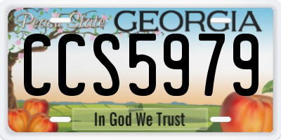GA license plate CCS5979