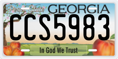 GA license plate CCS5983