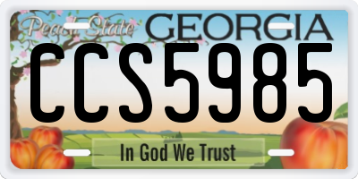 GA license plate CCS5985