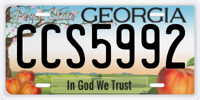 GA license plate CCS5992