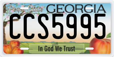 GA license plate CCS5995
