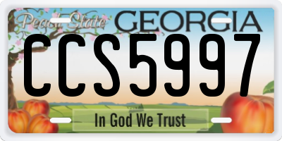 GA license plate CCS5997