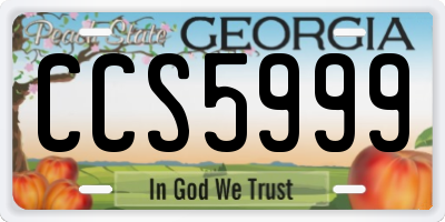 GA license plate CCS5999