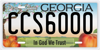 GA license plate CCS6000