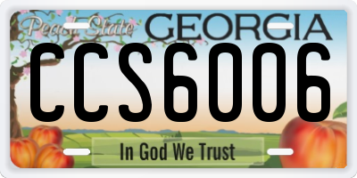GA license plate CCS6006