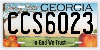 GA license plate CCS6023