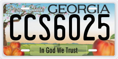 GA license plate CCS6025