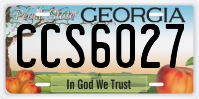 GA license plate CCS6027