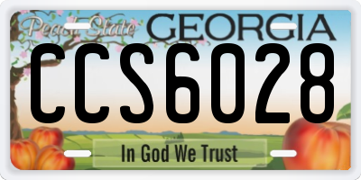GA license plate CCS6028