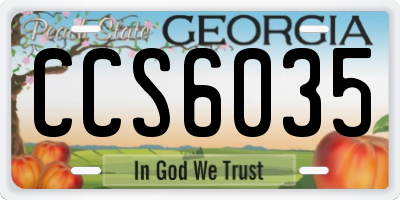 GA license plate CCS6035